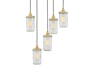 JAM JAR Cluster - Handmade glass pendant lamp _ mullan lighting